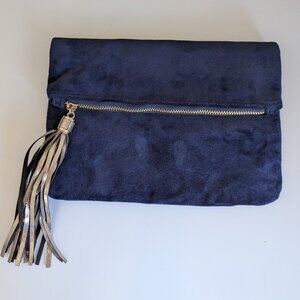 Merona Velvet Navy Blue Clutch
